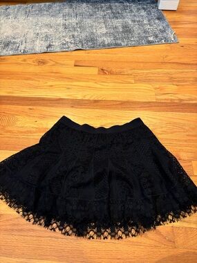 BCBGMaxAzria Black Lace Circle Skirt